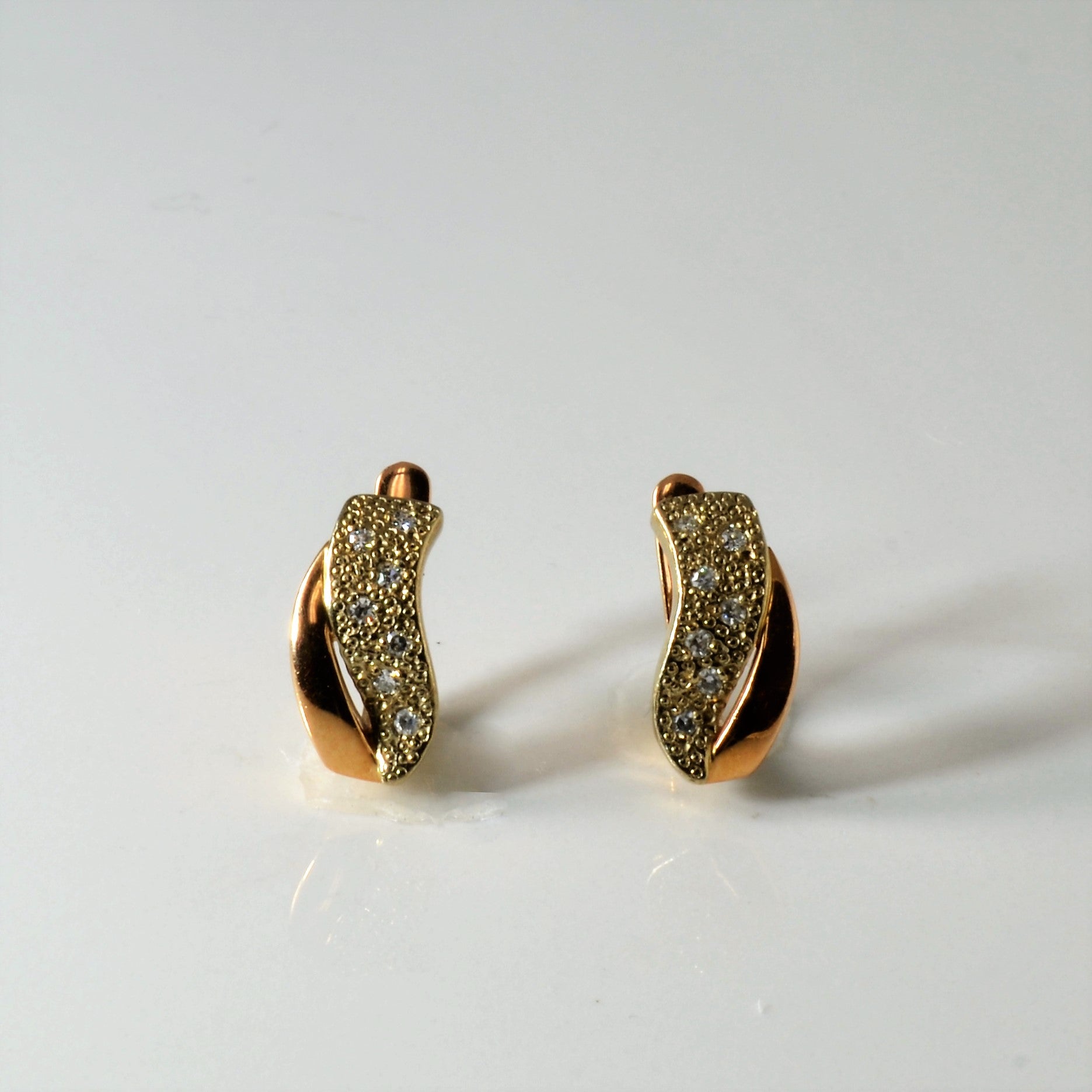 Cluster Set Diamond Huggie Earrings | 0.11ctw |