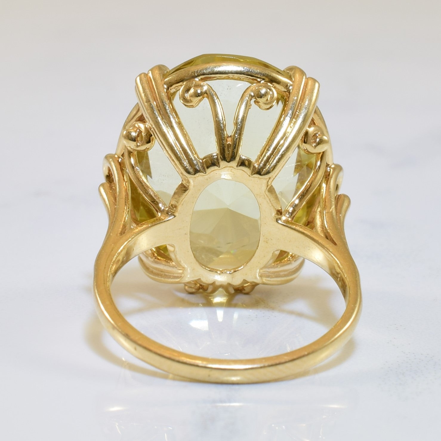 Oval Cut Citrine Cocktail Ring | 15.00ct | SZ 6.5 |