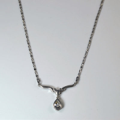 Flush Set Diamond Platinum Necklace | 0.08ct | 17