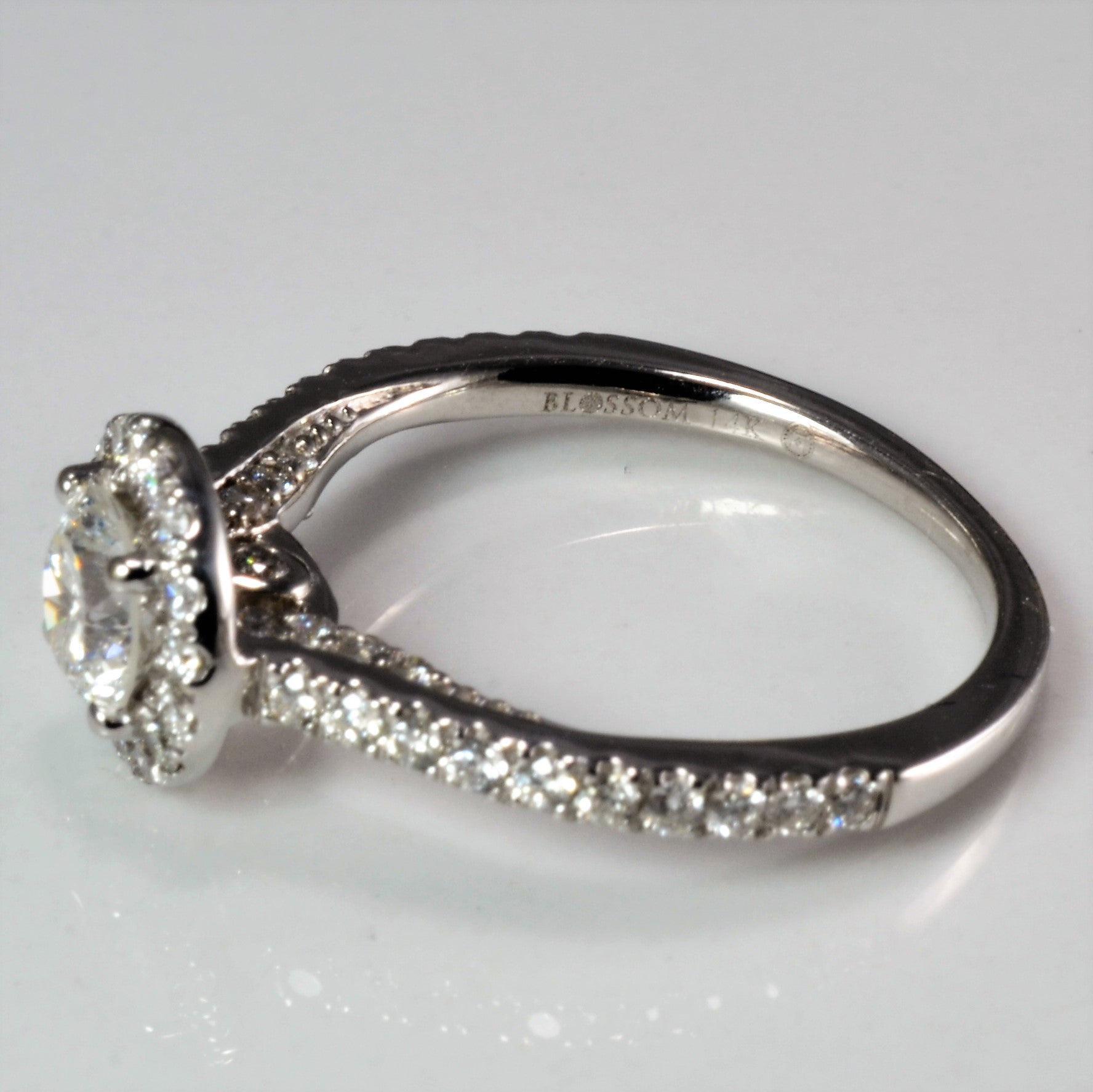 Halo Diamond Engagement Ring | 0.89 ctw, SZ 4 |