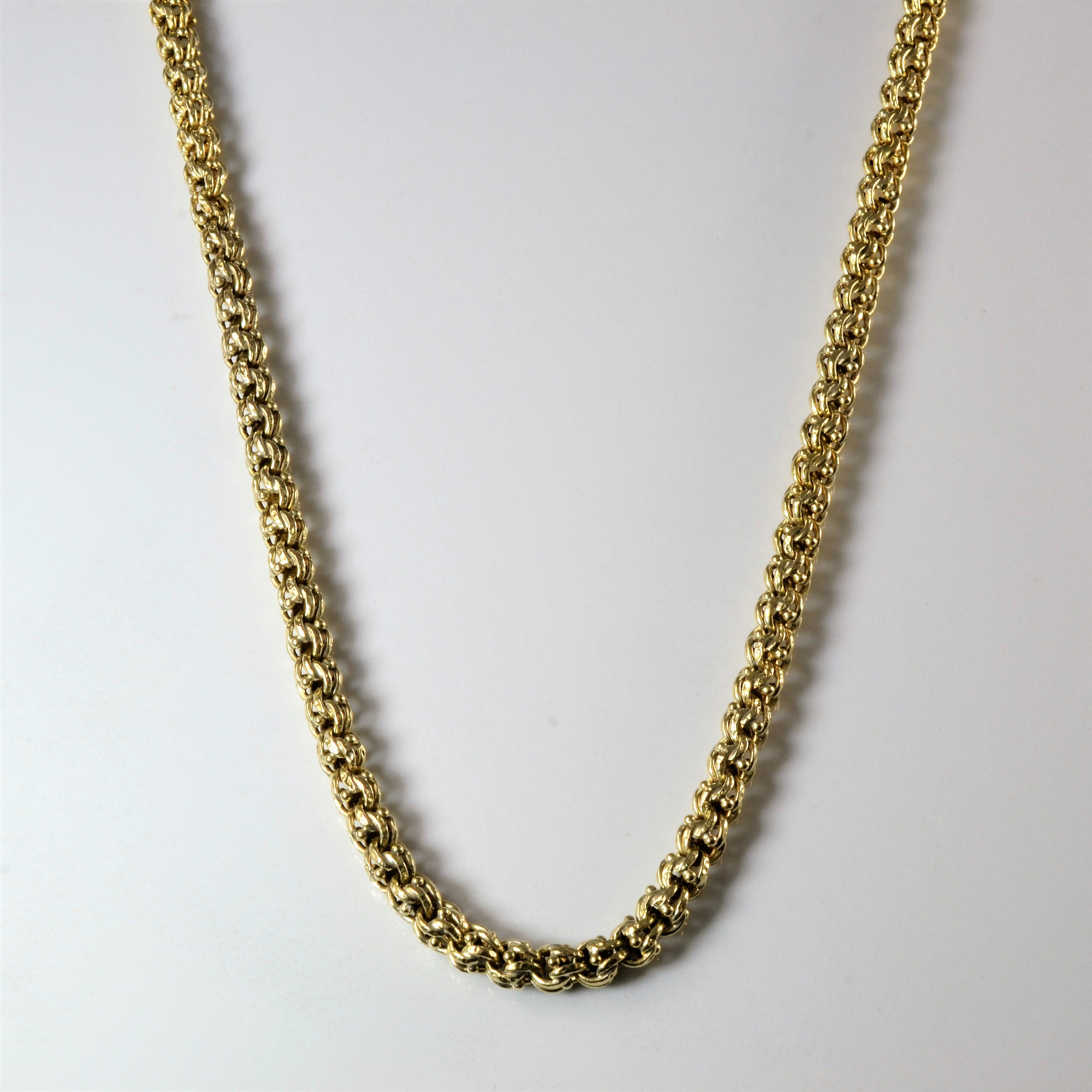 18k Yellow Gold Fancy Link Long Chain | 33" |