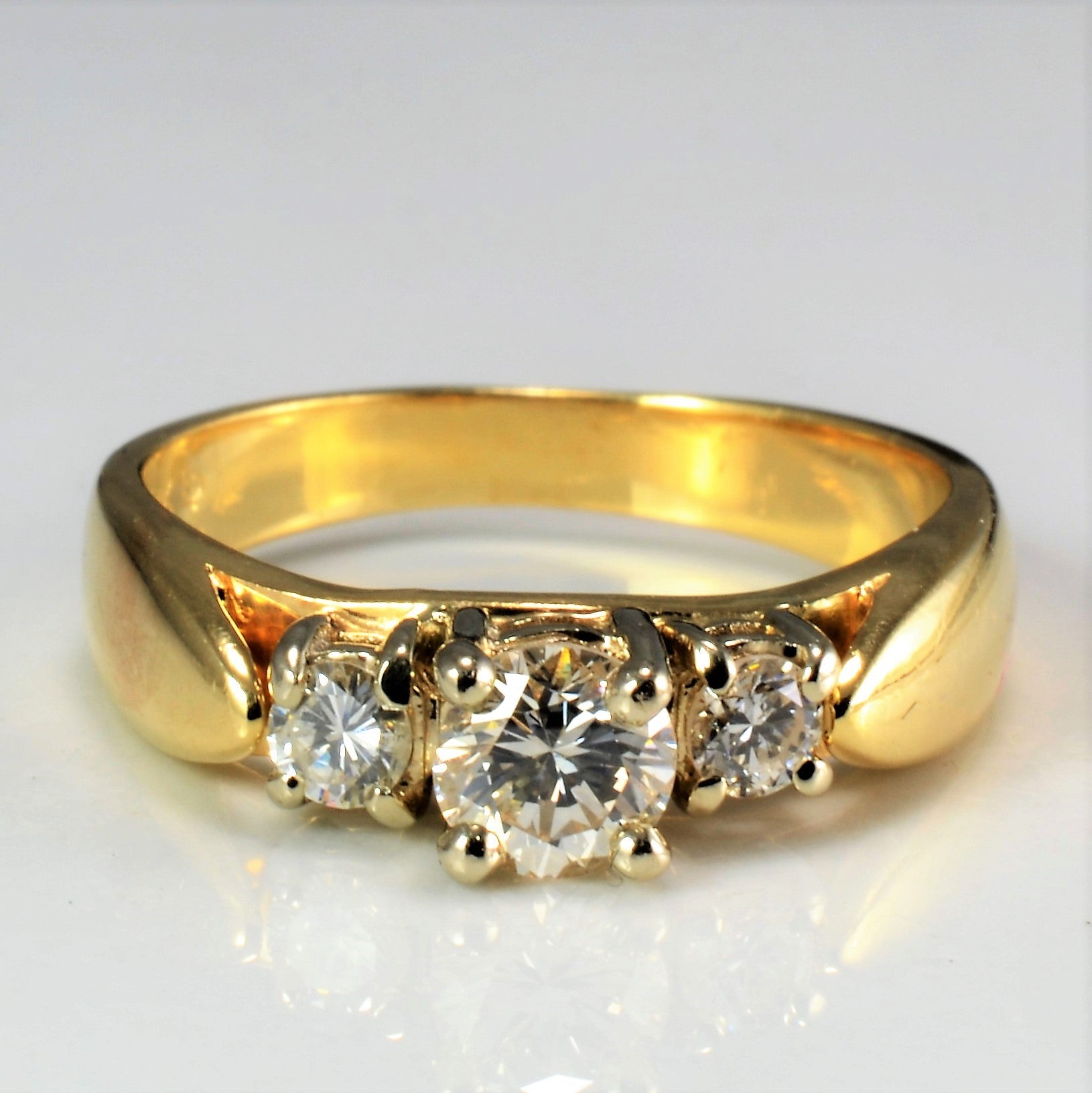 Three Stone Diamond Engagement Ring | 0.65 ctw, SZ 6.5 |