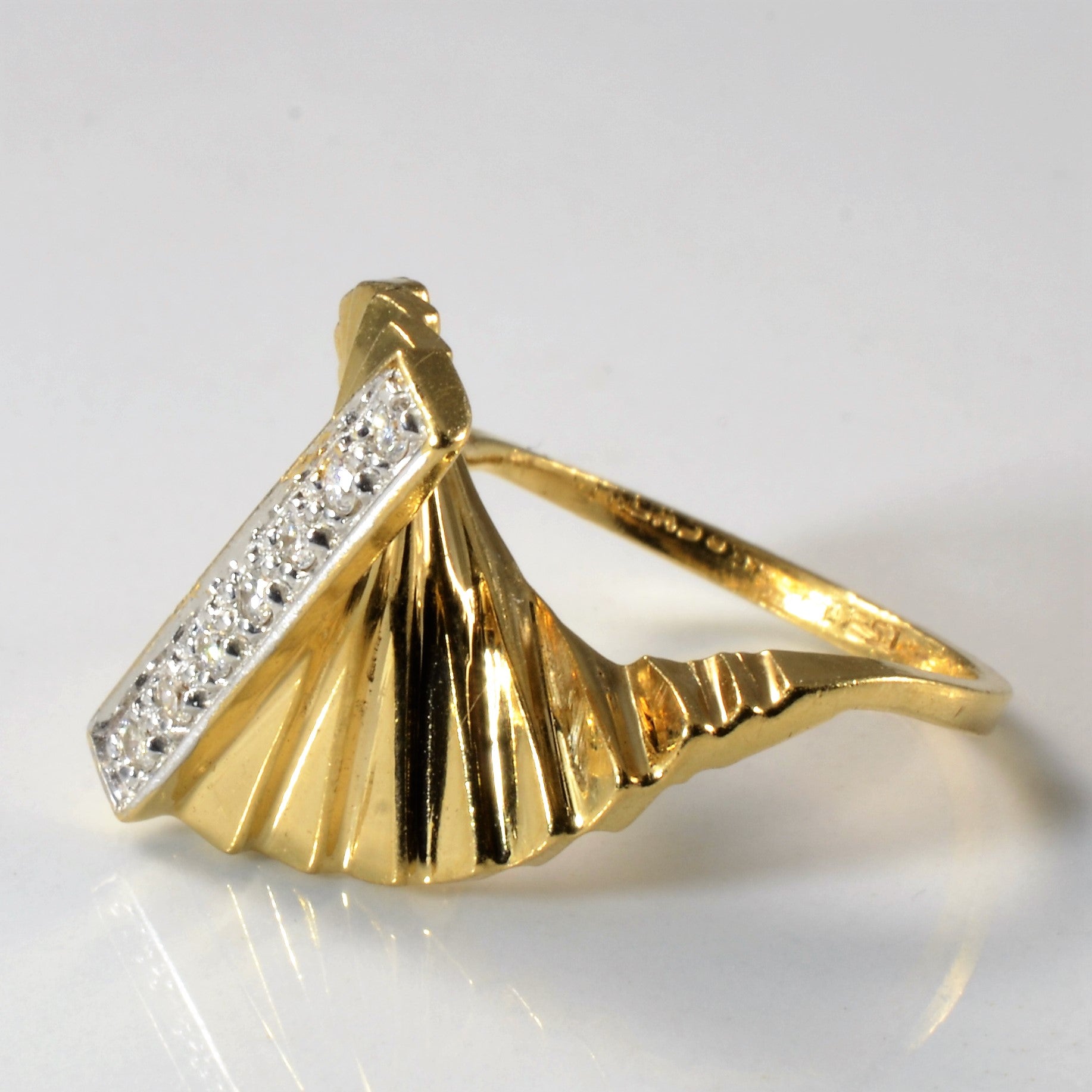 Custom Twisted Fan Diamond Cocktail Ring | 0.25 ctw, SZ 5.5 |