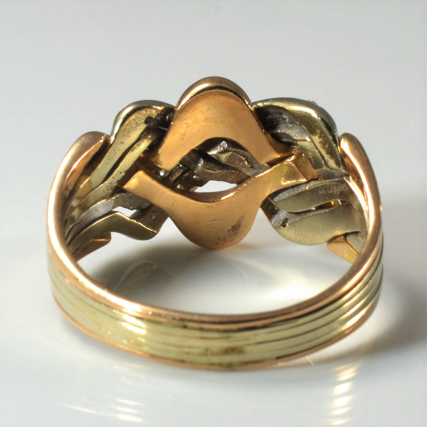 Two Tone Diamond Puzzle Ring | 0.17ctw | SZ 12.25 |