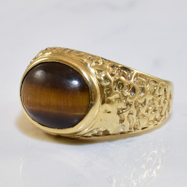 Tigers Eye Textured Tapered Band | 3.50ct | SZ 7.5 |