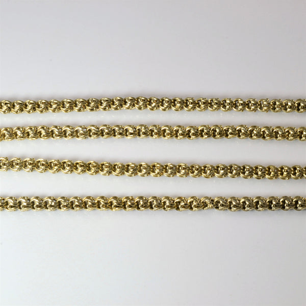 18k Yellow Gold Fancy Link Long Chain | 33