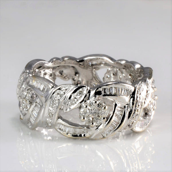 Floral Inspired Multi Diamond Band | 0.80 ctw, SZ 6.5 |