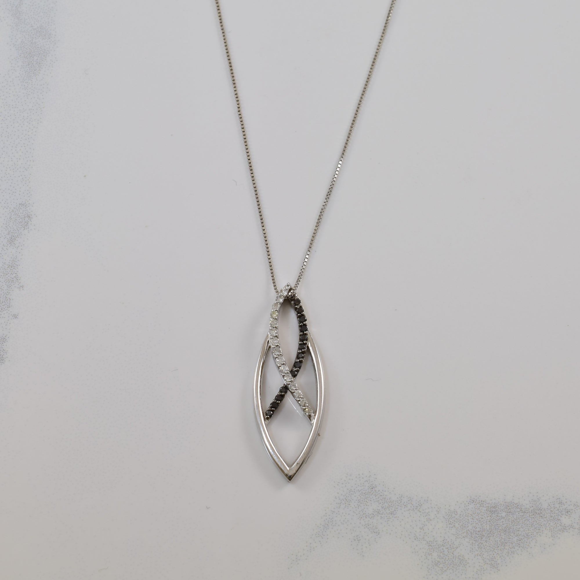 Black & White Diamond Necklace | 0.21ctw | 18