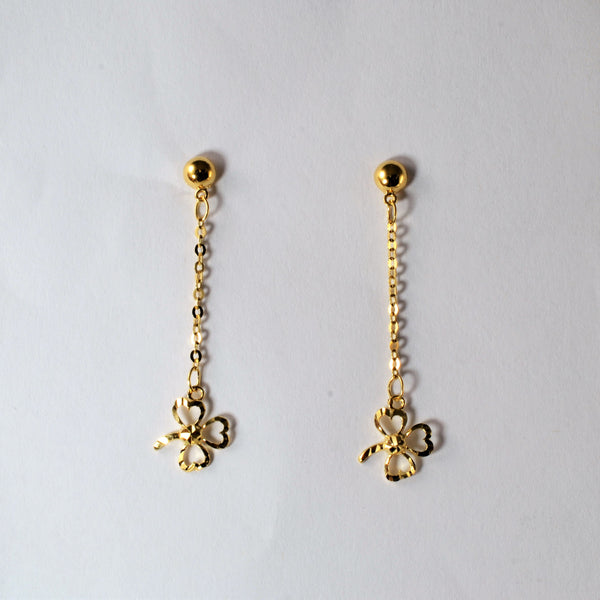 Yellow Gold Chain Dangle Earrings