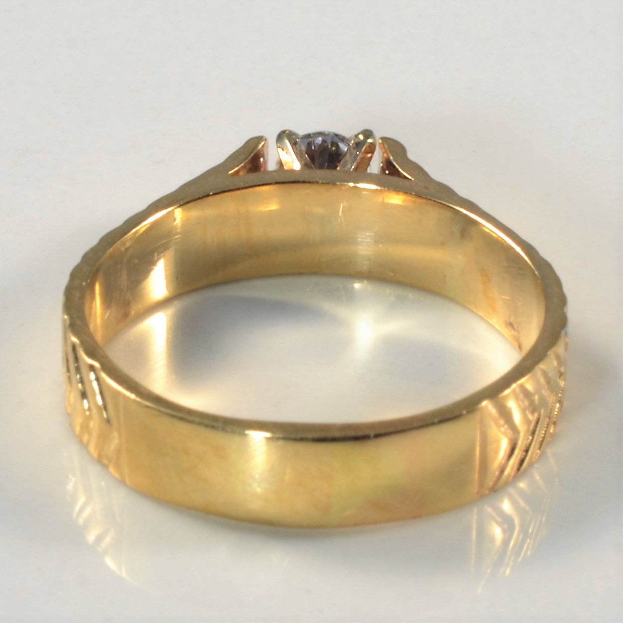 Textured Solitaire Diamond Engagement Ring | 0.27ct | SZ 8.25 |