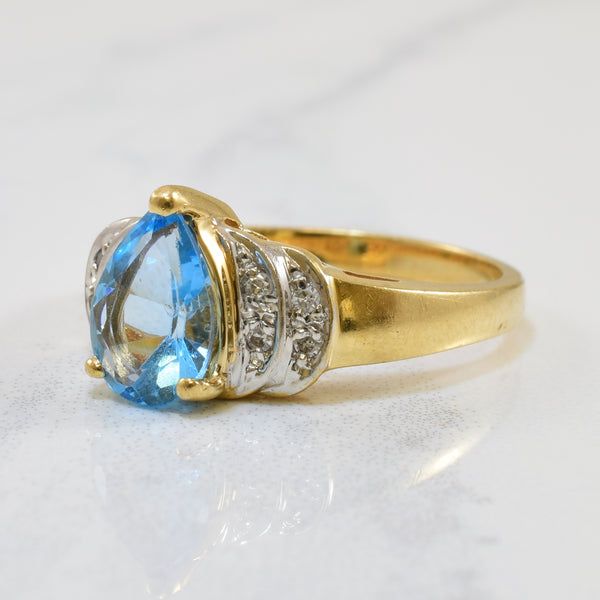 Blue Topaz & Diamond Ring | 1.00ct, 0.05ctw | SZ 6.25 |