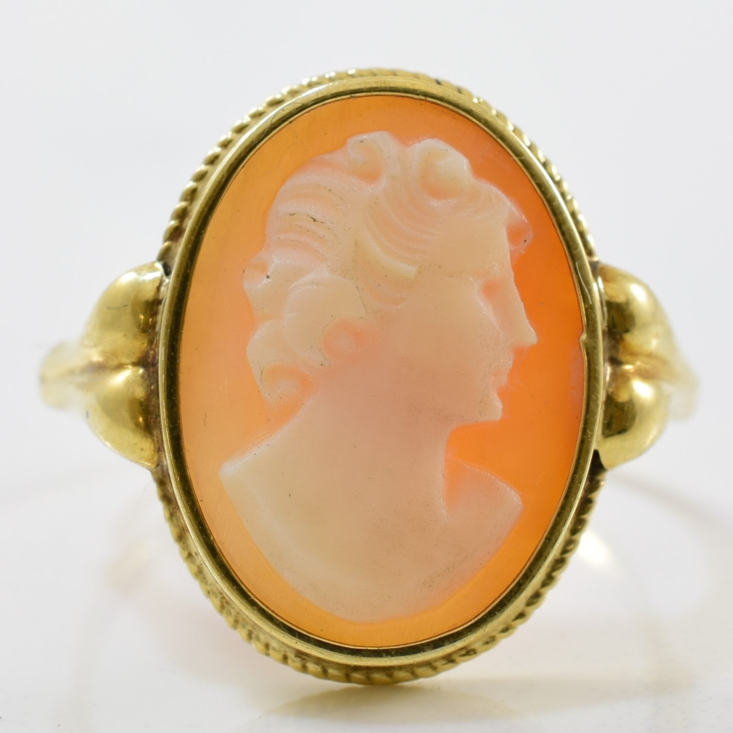 1930s Rope Detailed Cameo Ring | 4.00ct | SZ 5.75 |