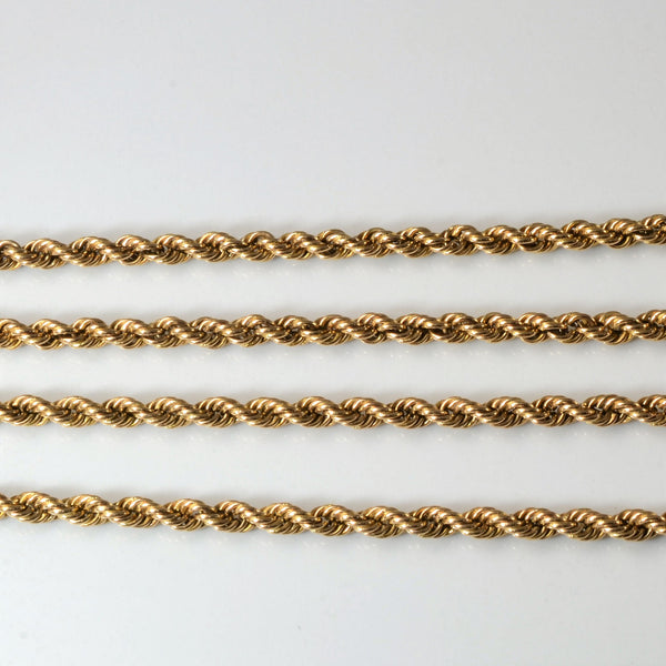 9k Yellow Gold Rope Chain | 20