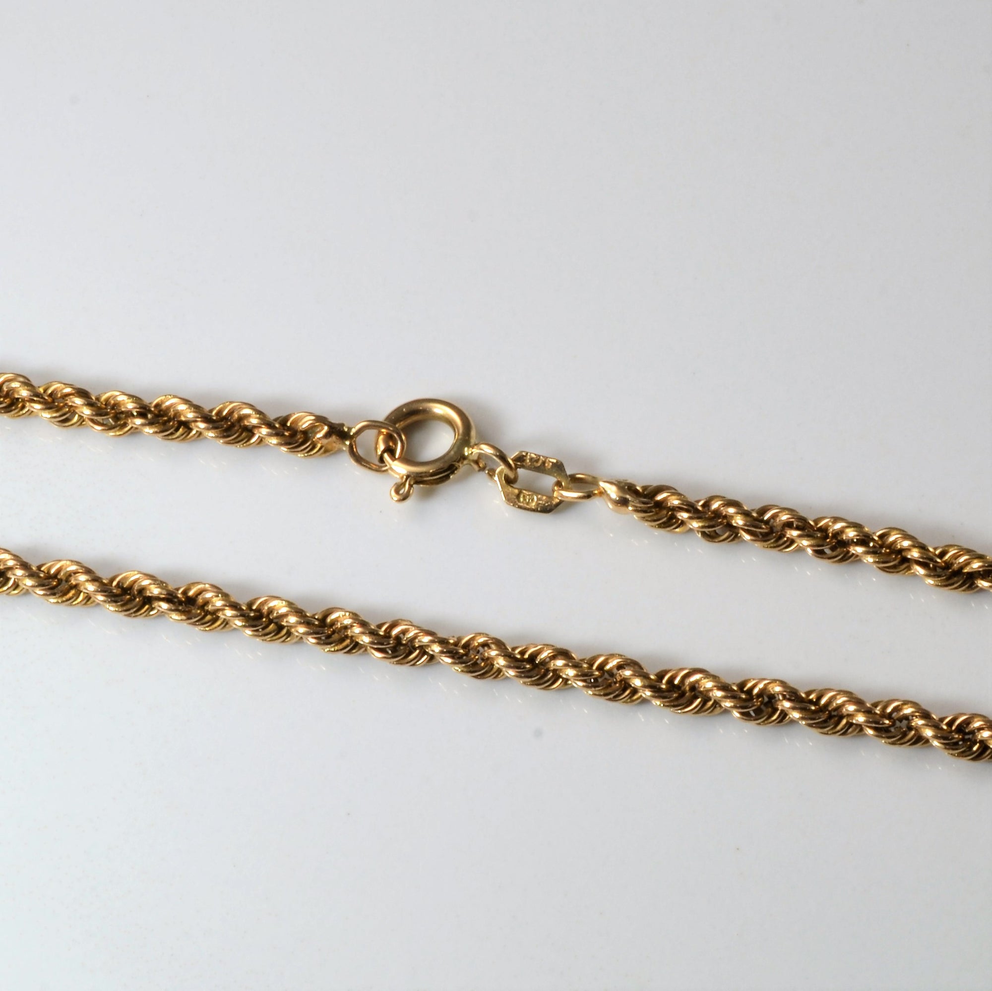 9k Yellow Gold Rope Chain | 20