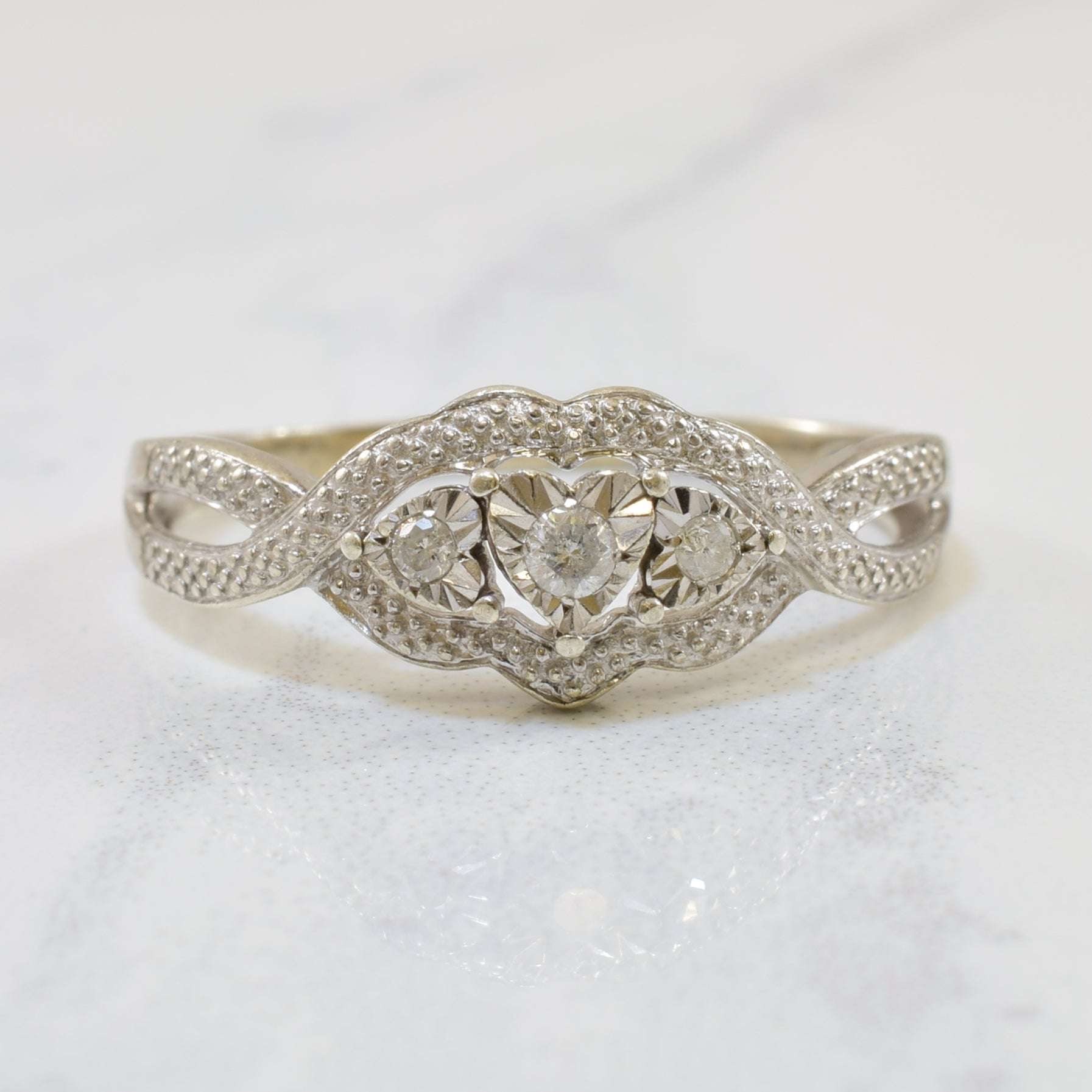 Sterling Silver Diamond Ring | 0.05ctw | SZ 8.75 |