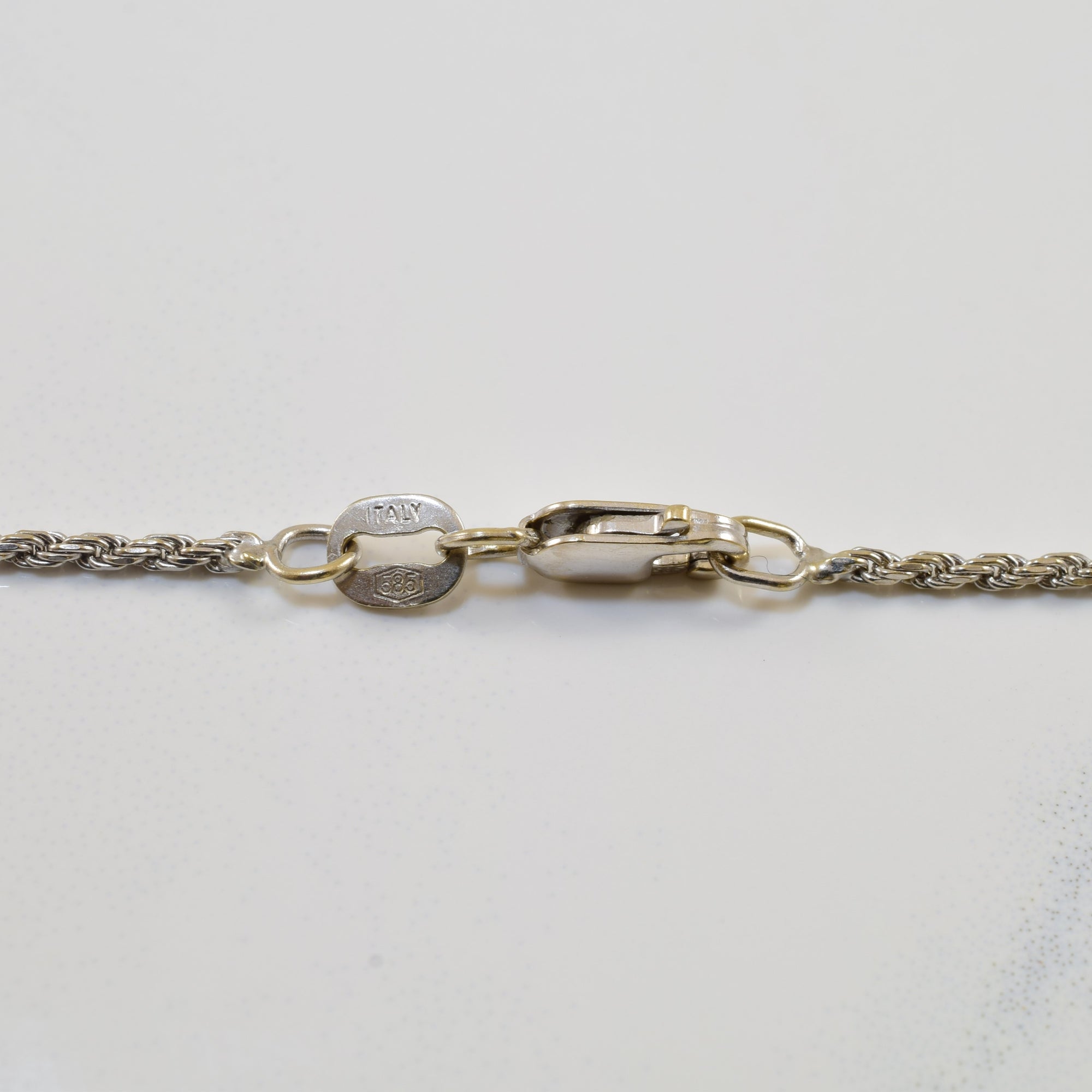 14k White Gold Fine Rope Chain | 18
