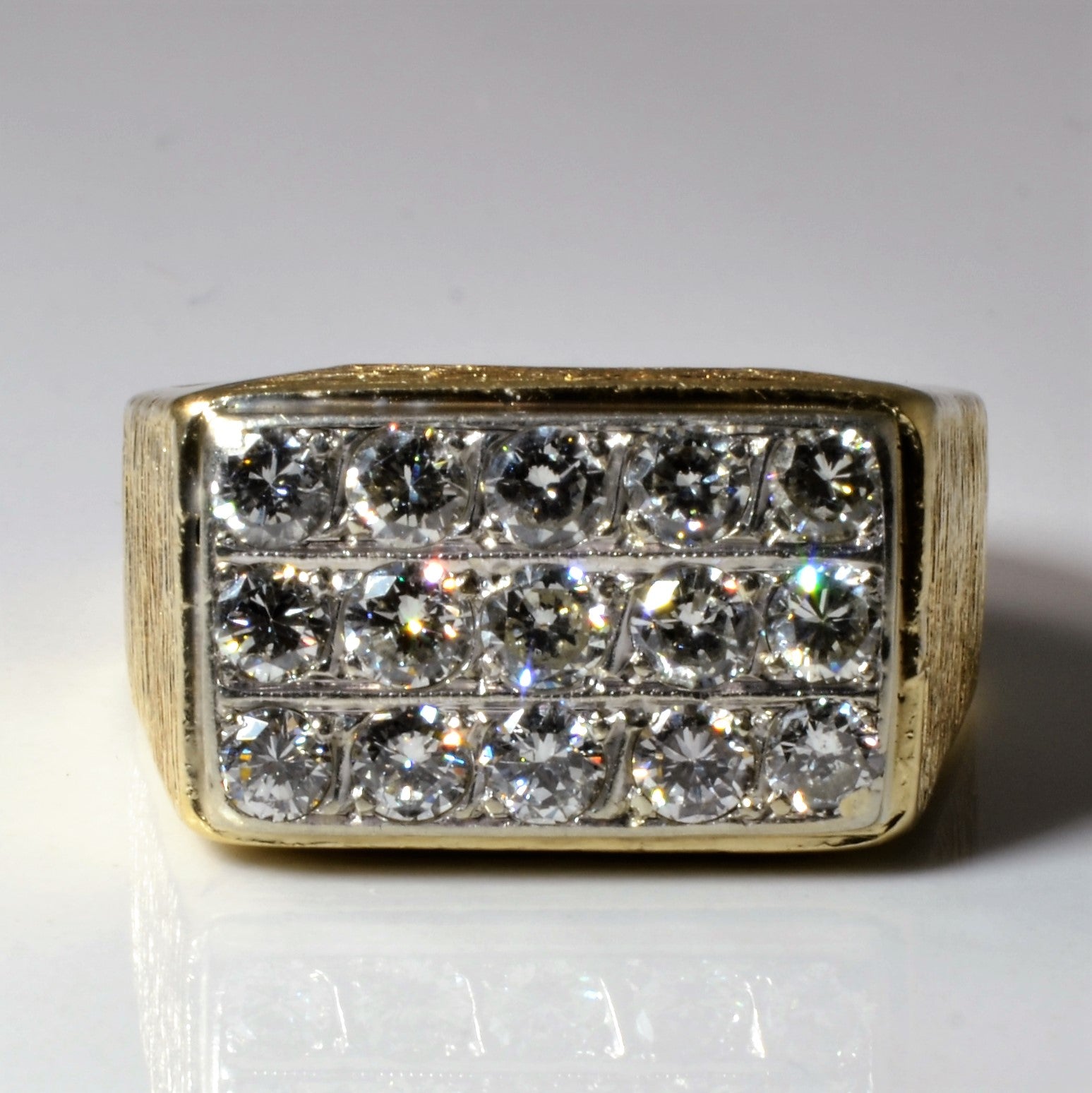 Textured Grid Set Diamond Ring | 1.95ctw | SZ 11.25 |