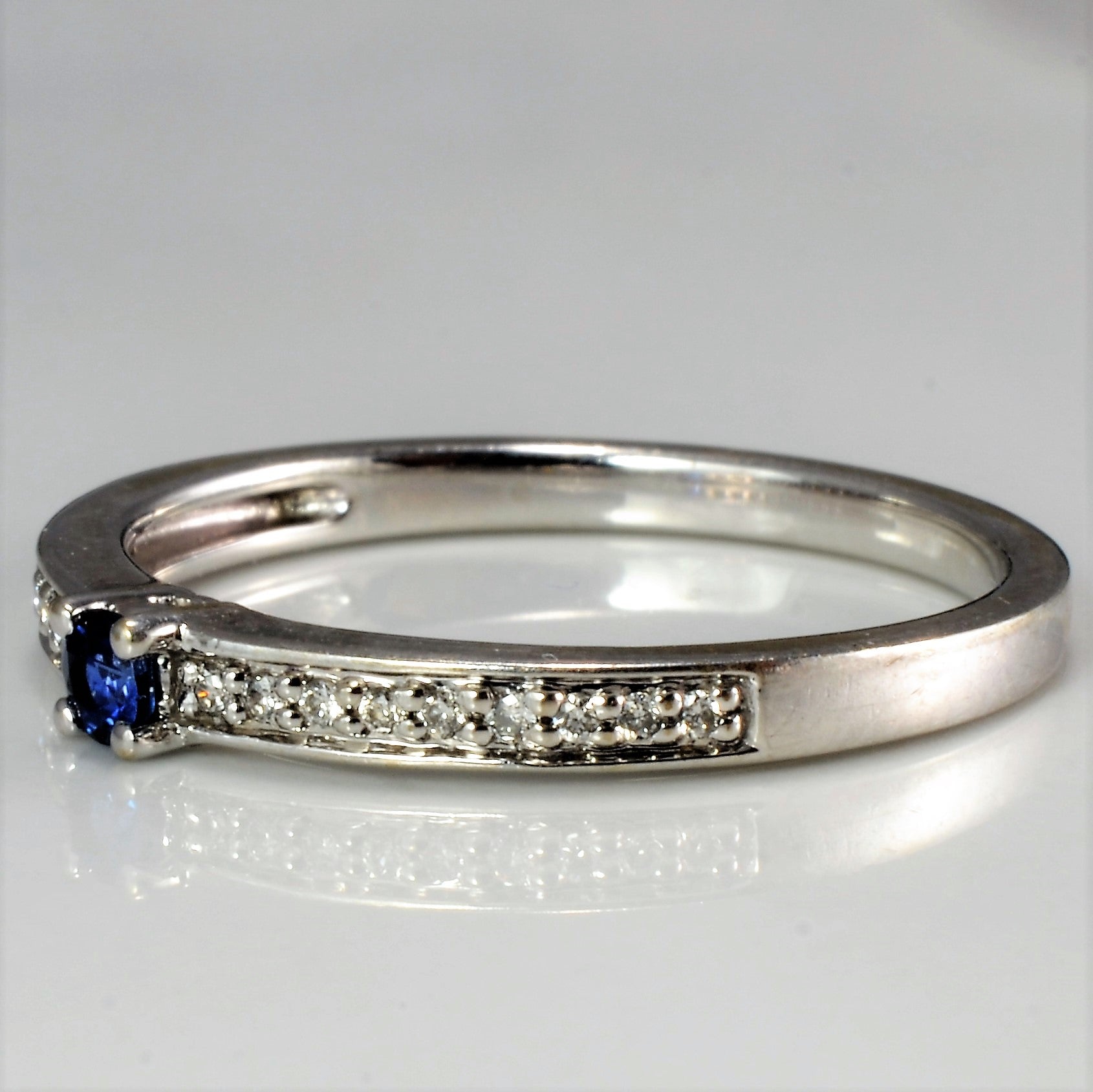 Pave Diamond & Sapphire Ring | 0.09 ctw, SZ 7 |