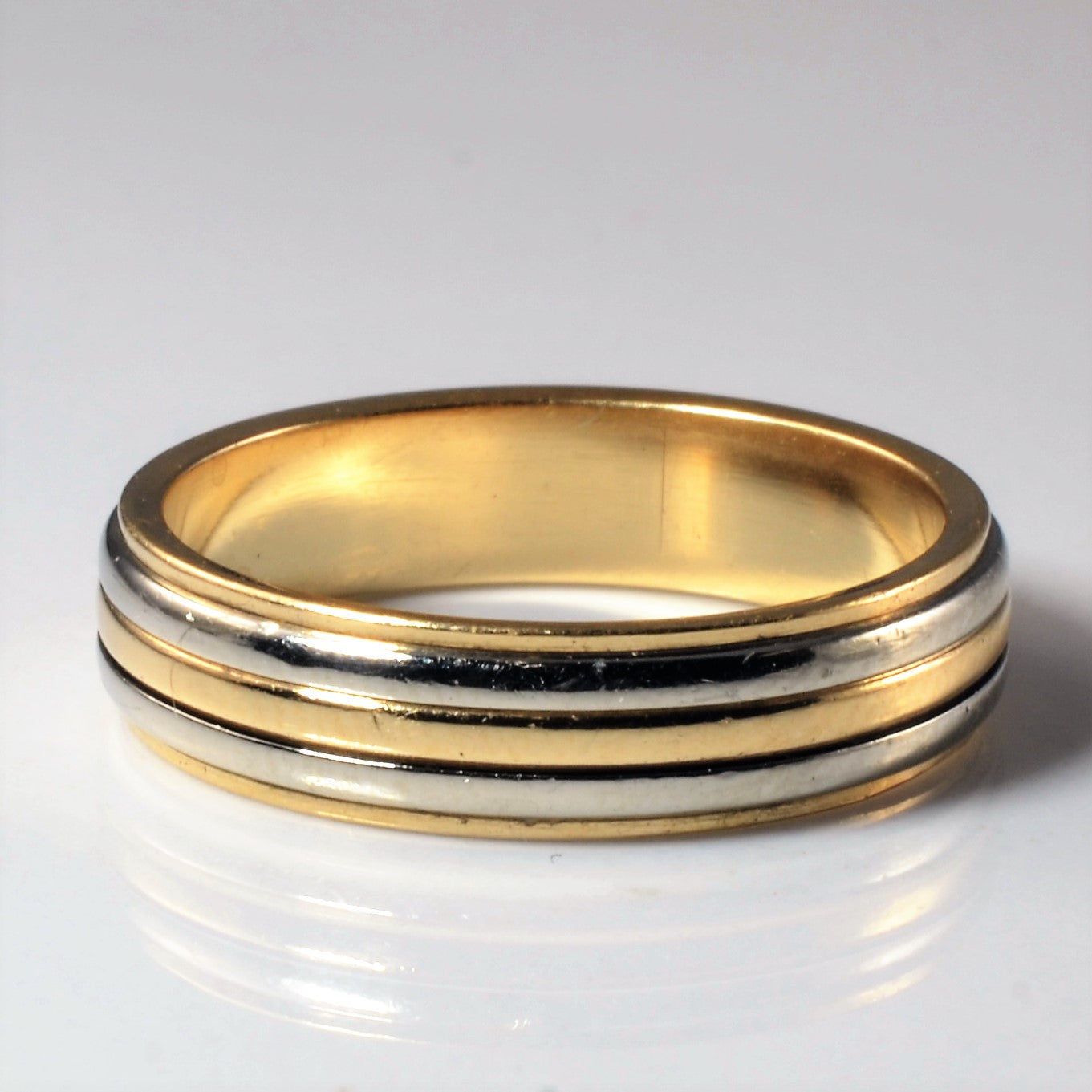 Two Tone Gold Textured Band | SZ 6.75 |