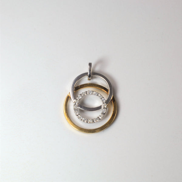 Swirling Circle Two Tone Diamond Pendant | 0.08ctw |