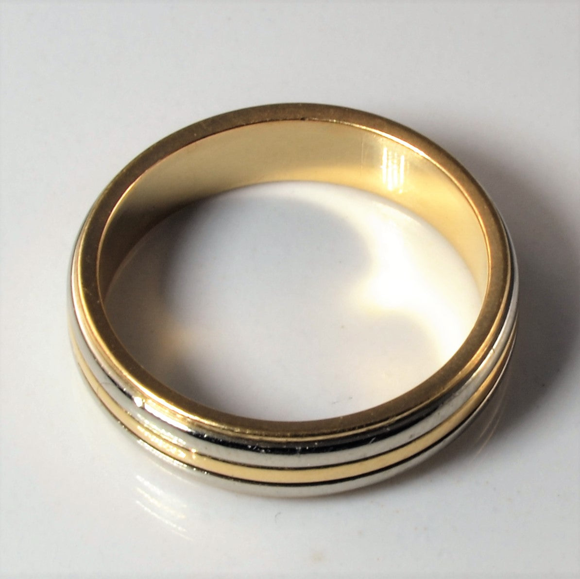 Two Tone Gold Textured Band | SZ 6.75 |