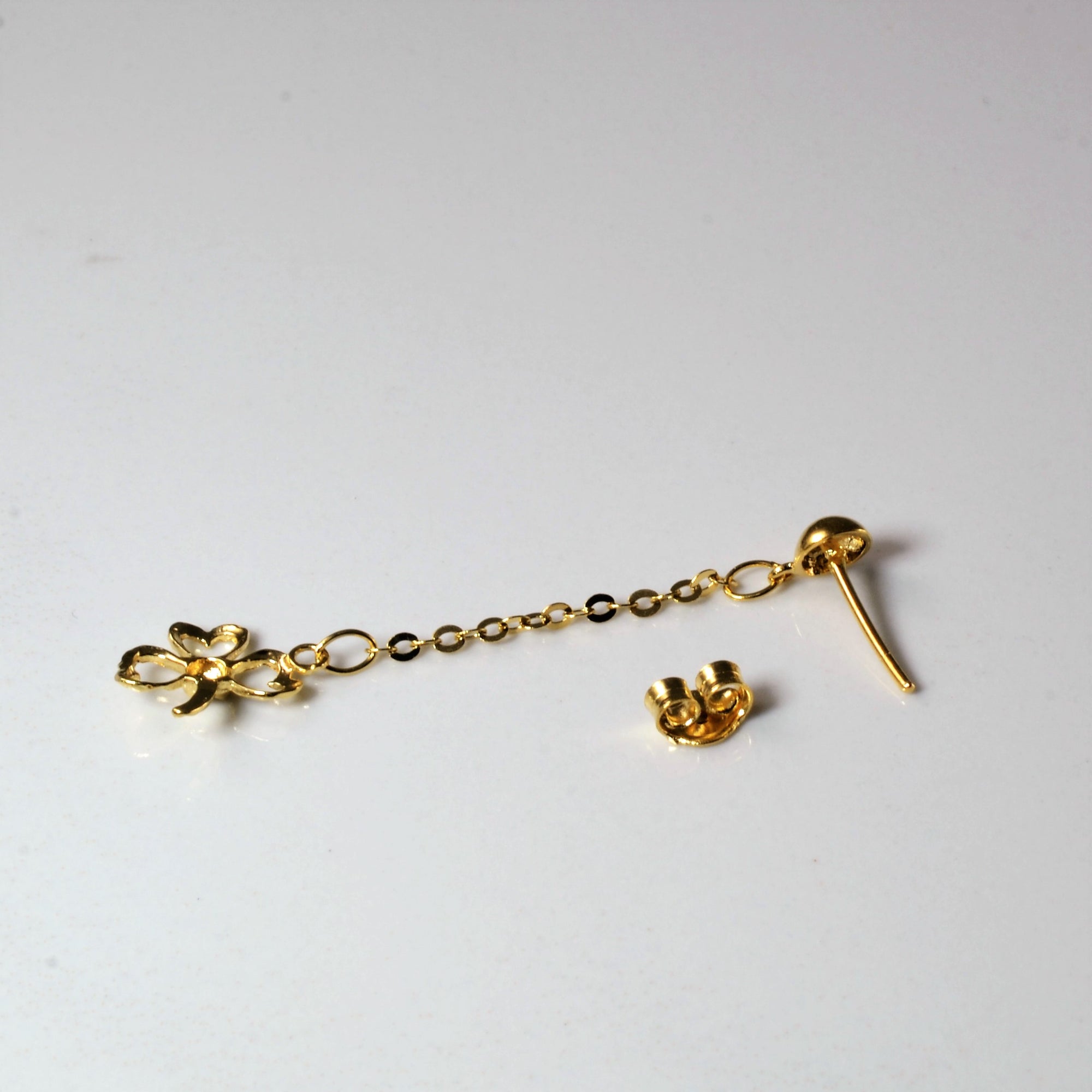 Yellow Gold Chain Dangle Earrings