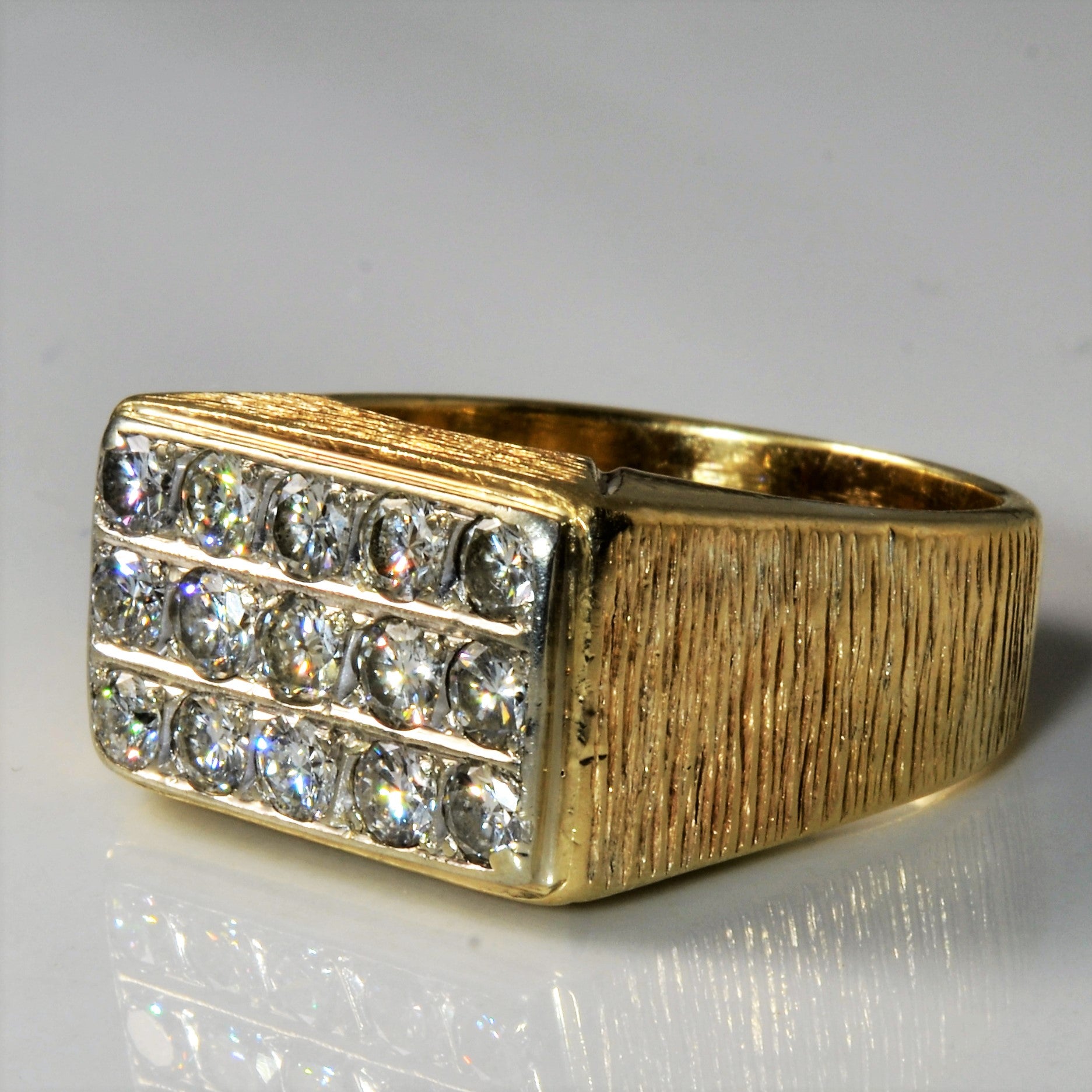 Textured Grid Set Diamond Ring | 1.95ctw | SZ 11.25 |