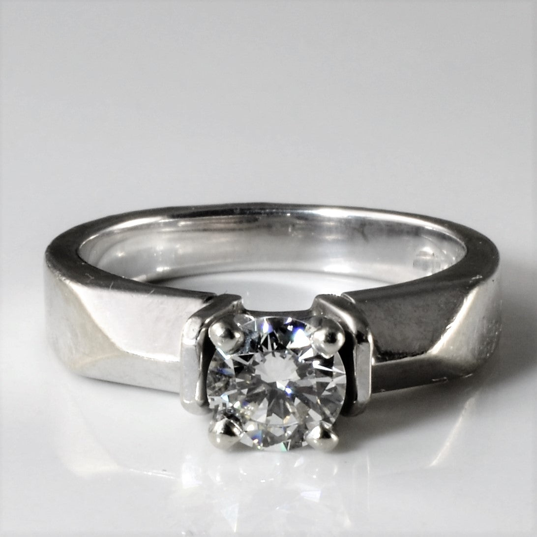 Front Knife Edge Solitaire Engagement Ring | 0.58ct | SZ 5.5 |