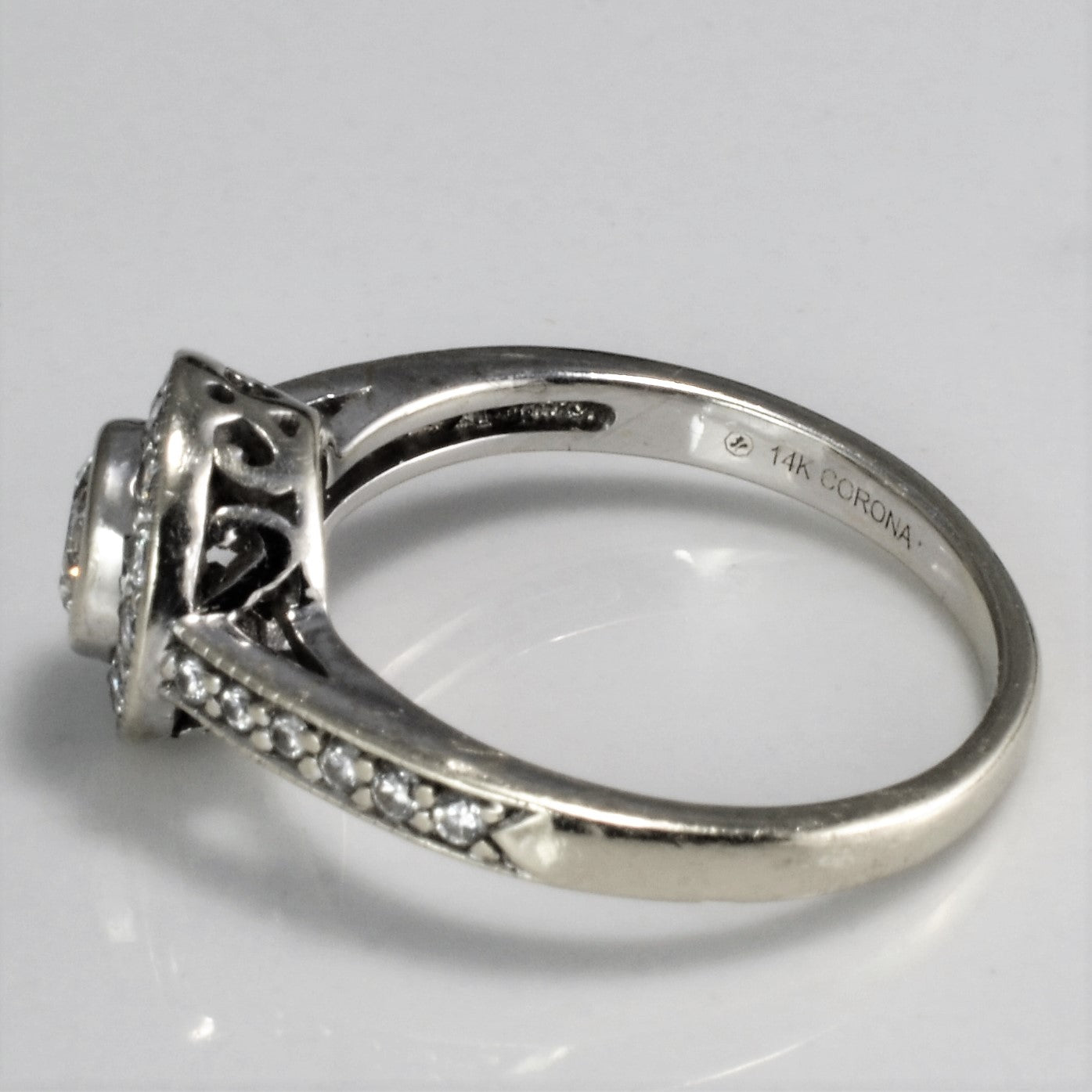Milgrain Detailed Halo Diamond Ring | 0.46 ctw, SZ 4 |