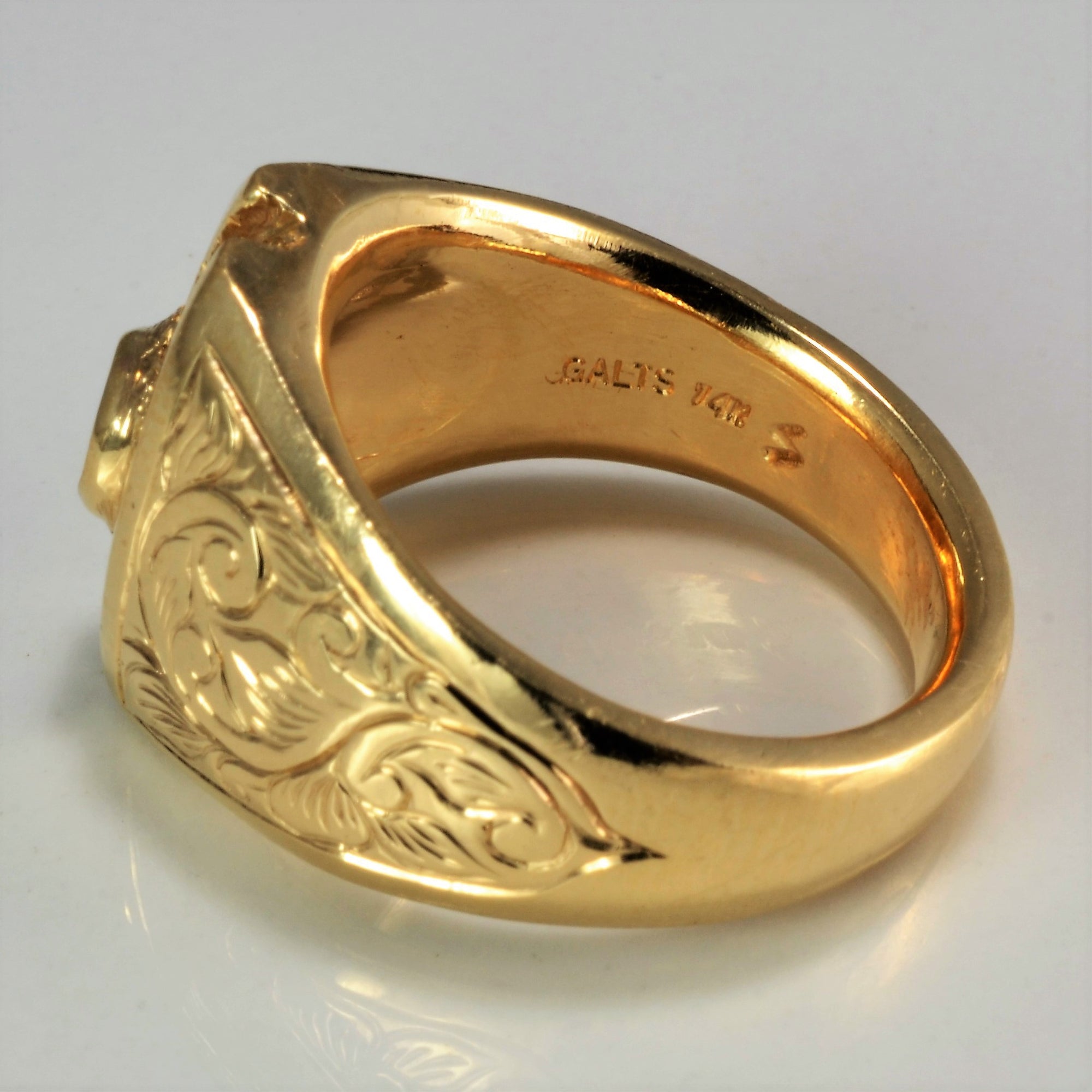 Bezel Set Diamond Filigree Engraved Ring | 0.37ctw | SZ 6.75 |