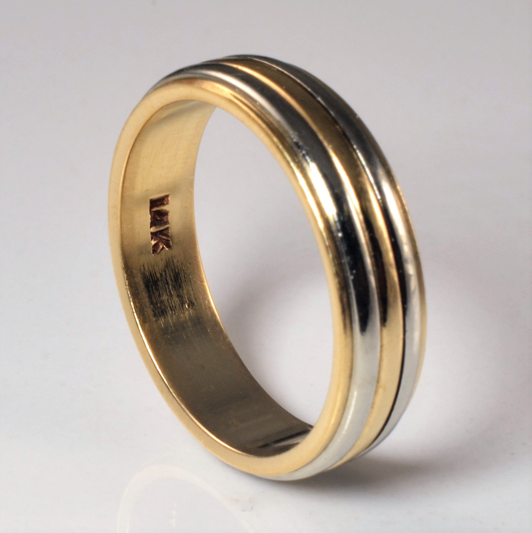 Two Tone Gold Textured Band | SZ 6.75 |