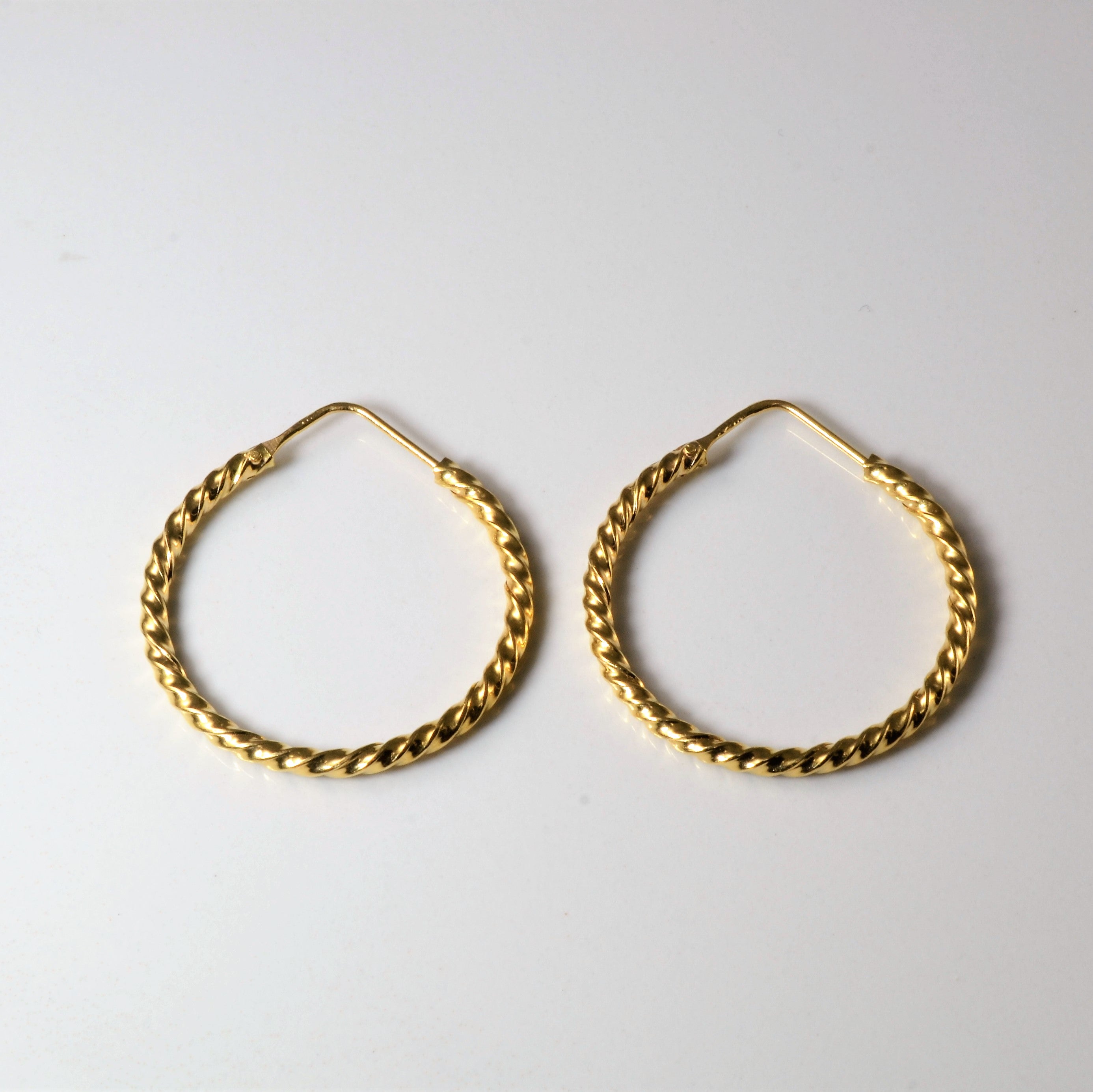 Twisted Pattern Hoop Earrings
