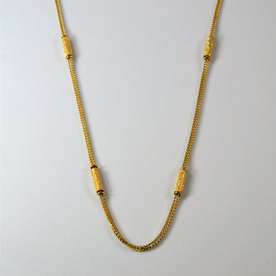 21k Yellow Gold Dot Dash Chain | 25