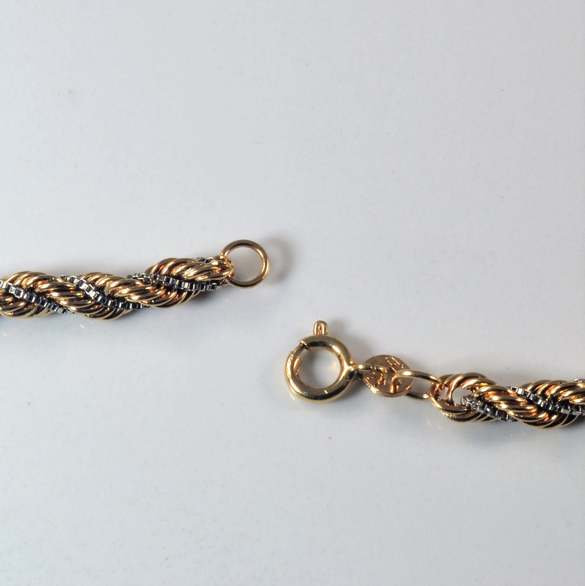 10k Two Tone Gold Rope Chain | 18
