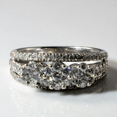 Split Shank Three Stone Style Cluster Ring | 0.81ctw | SZ 6.5 |