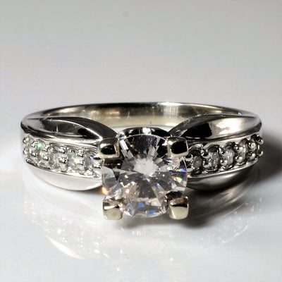 Flared Hidden Detail Diamond Engagement Ring | 1.16ctw | SZ 5.5 |