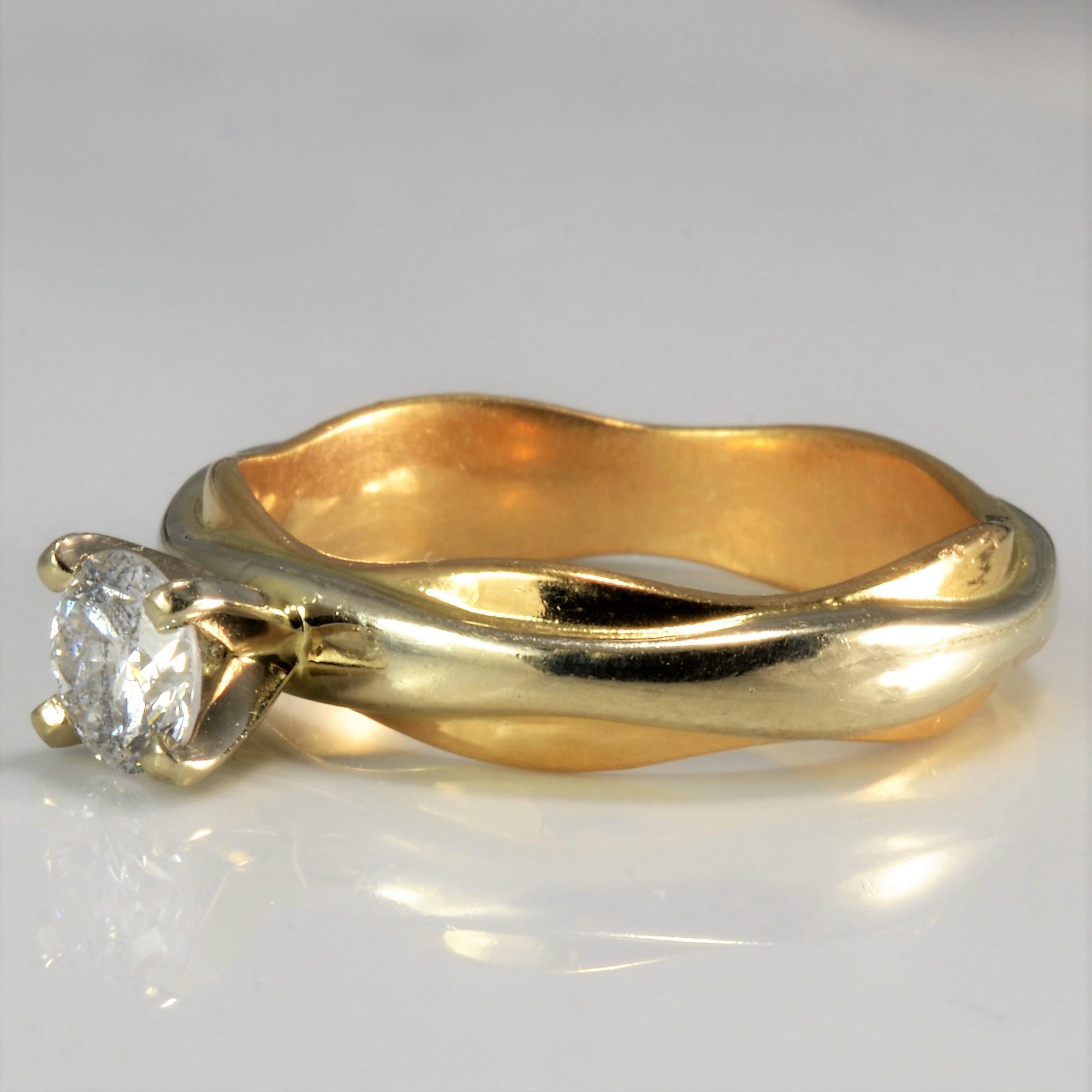 High Set Solitaire Diamond Engagement Ring | 0.46 ct, SZ 7.5 |