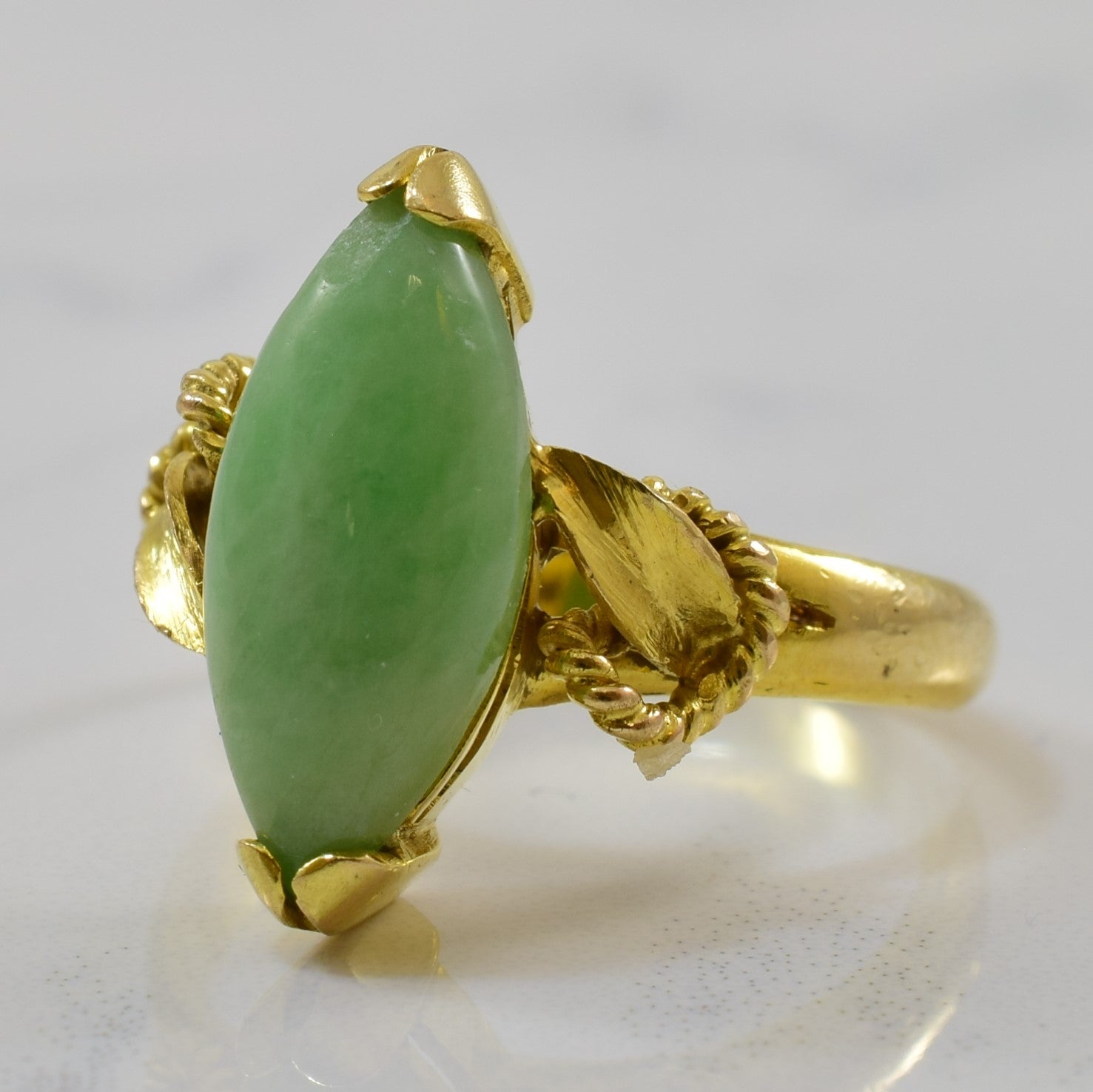 Bypass Jadeite Navette Ring | 2.30ct | SZ 6 |
