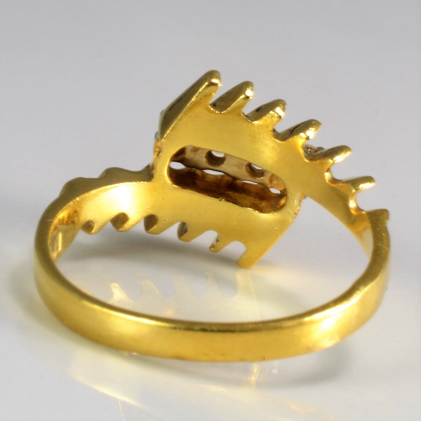 Bypass Textured Diamond Ring | 0.16 ctw, SZ 6.75 |