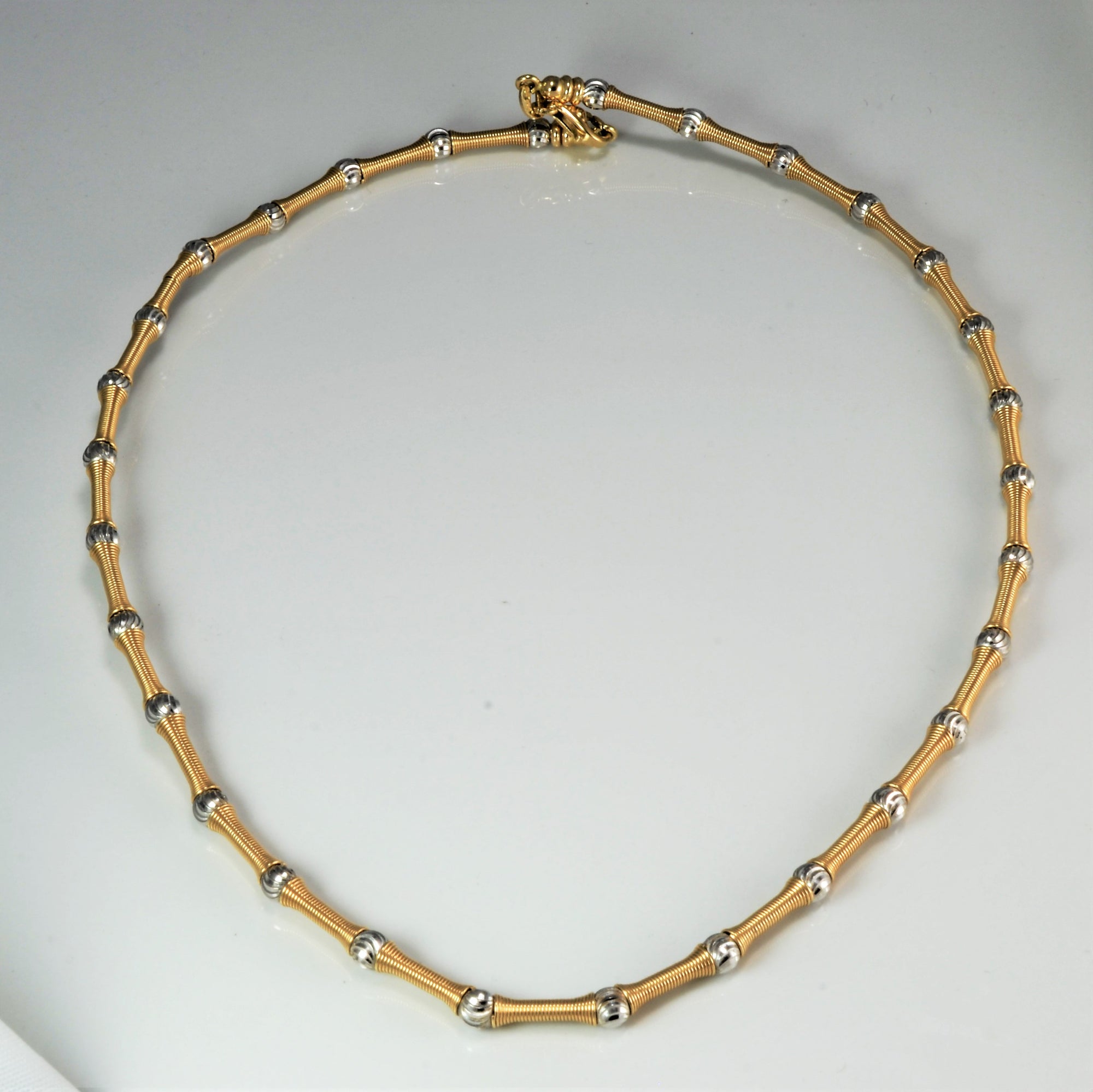Flexible Two Tone Gold Textured Necklace