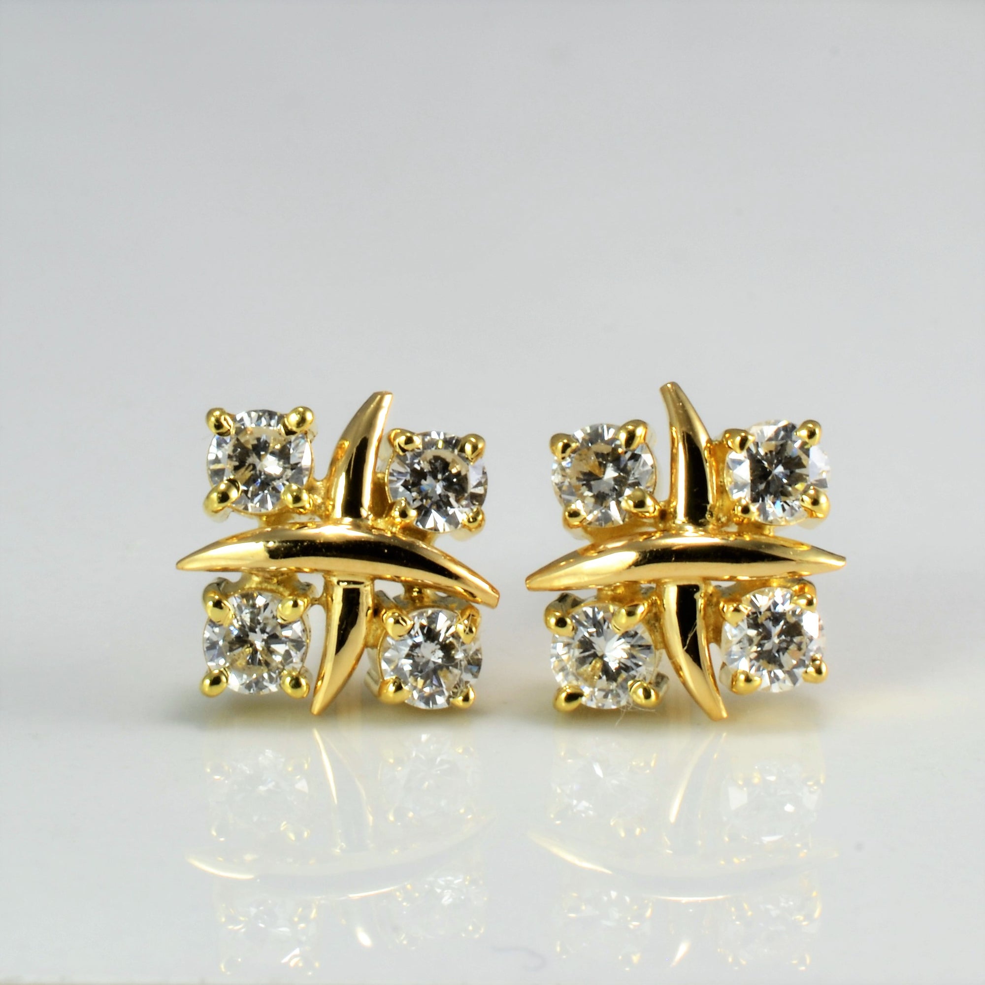 Four Stone Diamond Stud Earrings | 0.48 ctw |