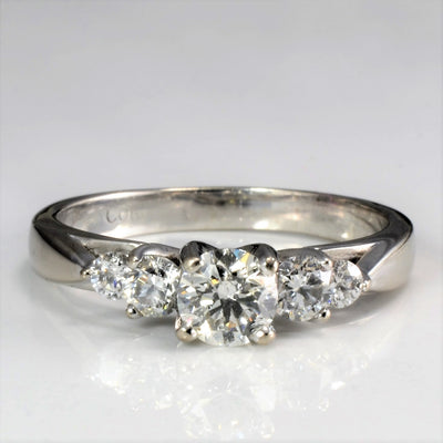Five Stone Diamond Engagement Ring | 0.90 ctw, SZ 8 |