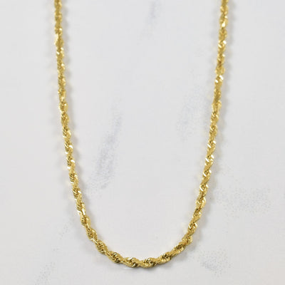 14k Yellow Gold Rope Chain | 30