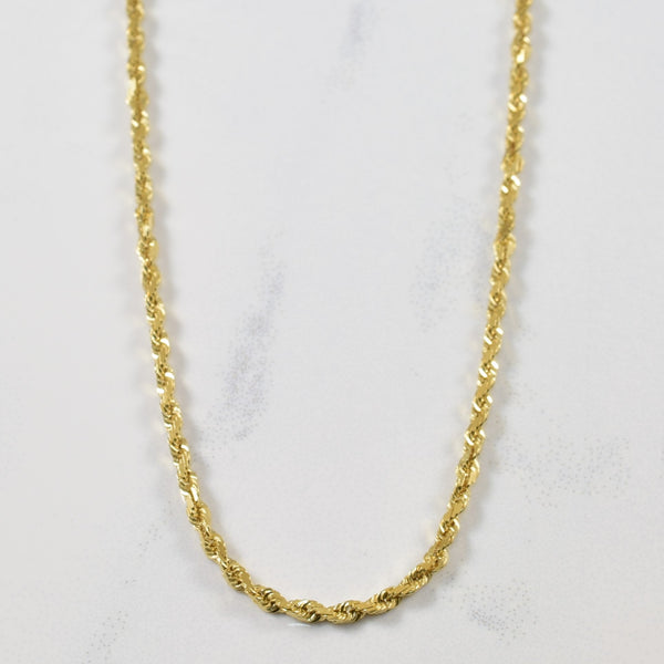 14k Yellow Gold Rope Chain | 30