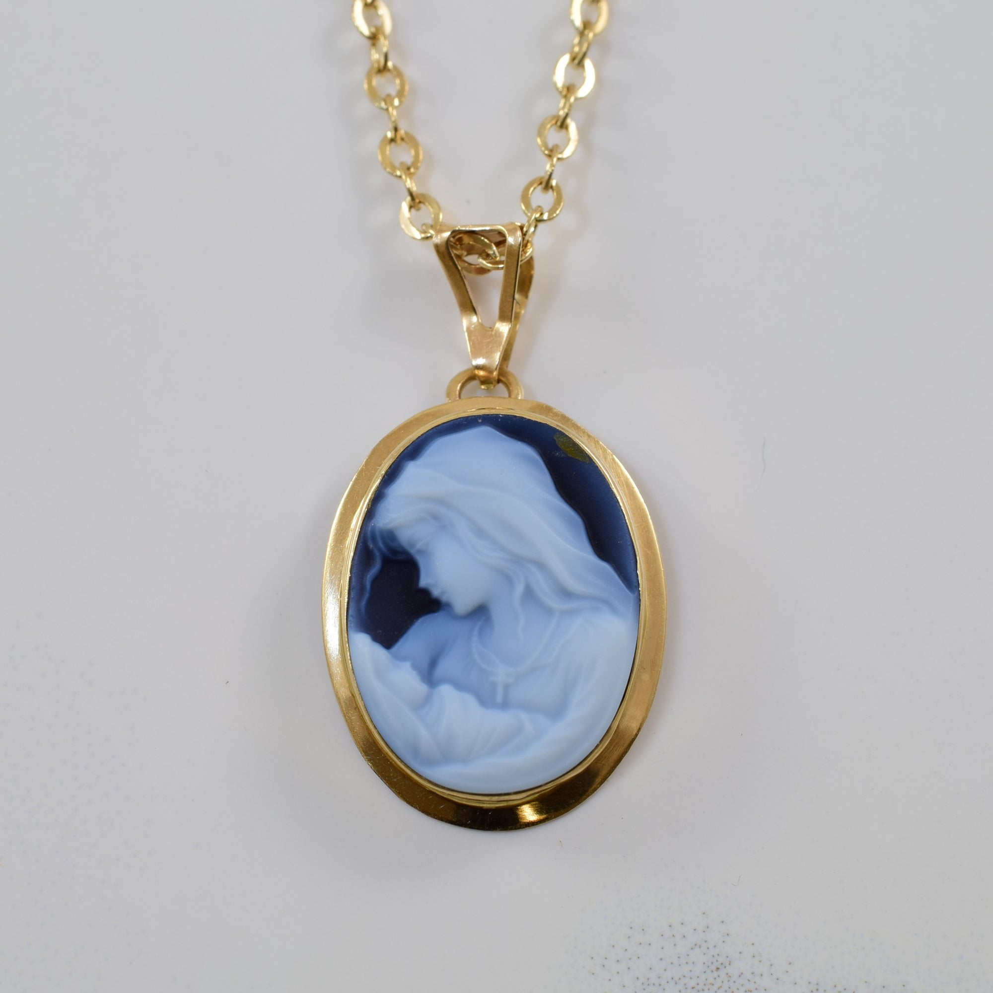 Mother & Child Cameo Necklace | 4.60ct | 18