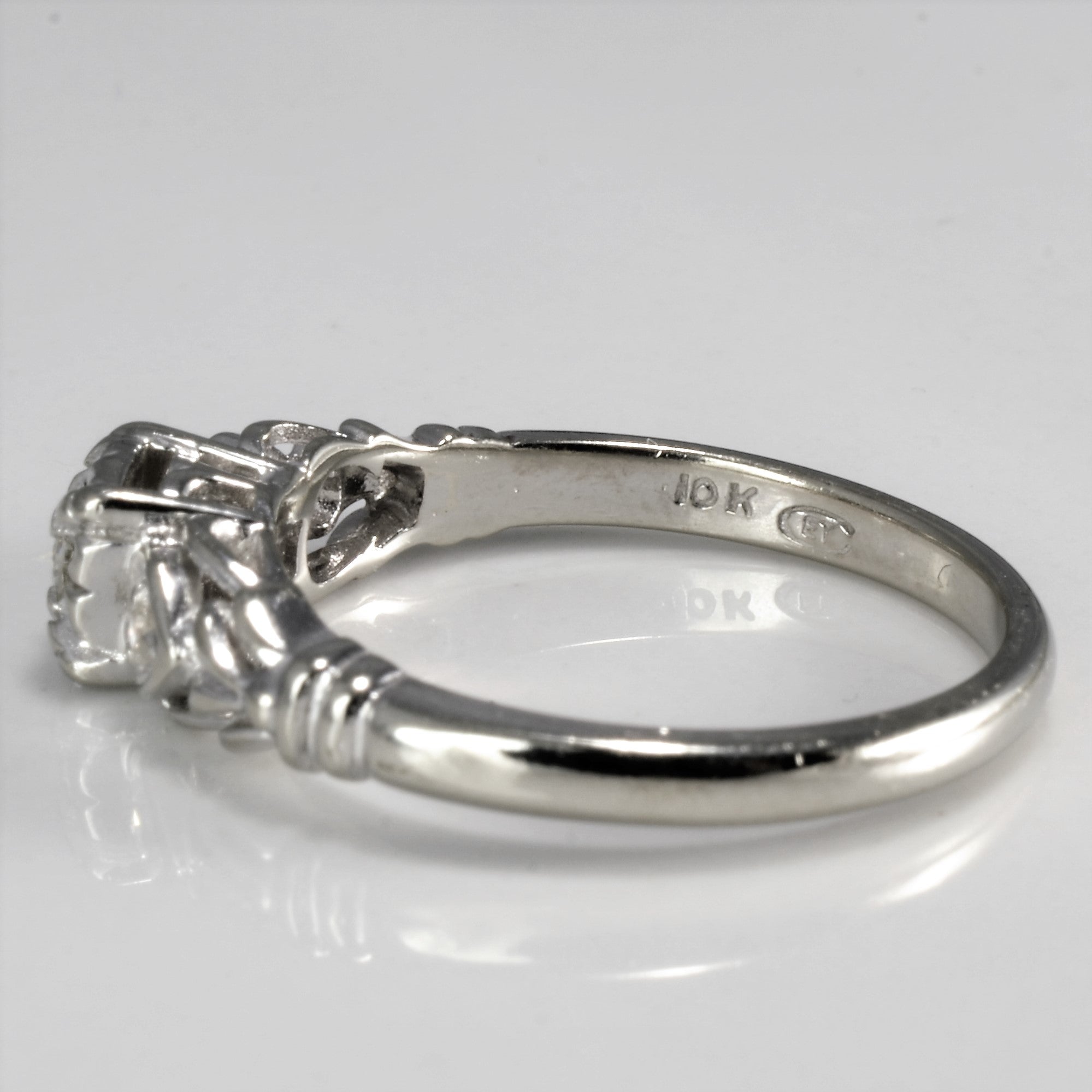 Three Stone Heart Detailed Diamond Ring | 0.11 ctw, SZ 6.25 |