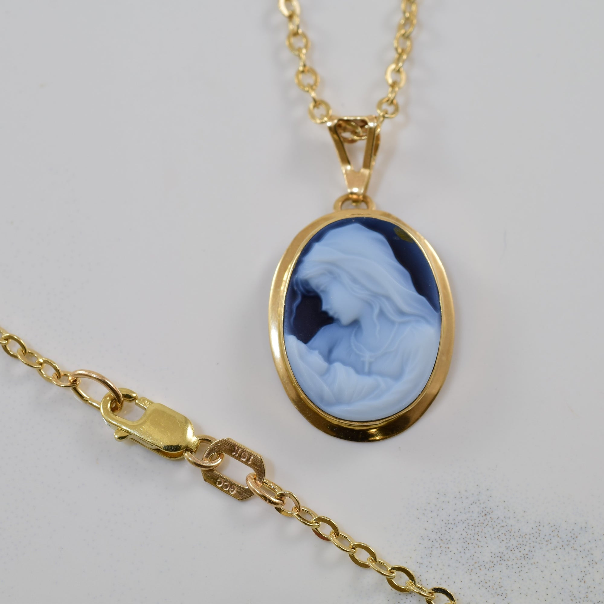 Mother & Child Cameo Necklace | 4.60ct | 18