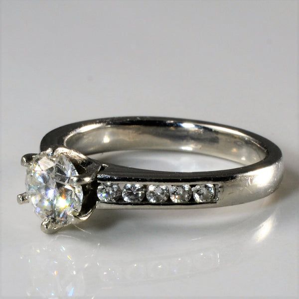 Channel Detailed Six Prong Diamond Ring | 0.89ctw | SZ 5 |