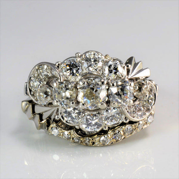 Cluster Set Diamond Vintage Engagement Ring Set | 1.97 ctw, SZ 6.75 |