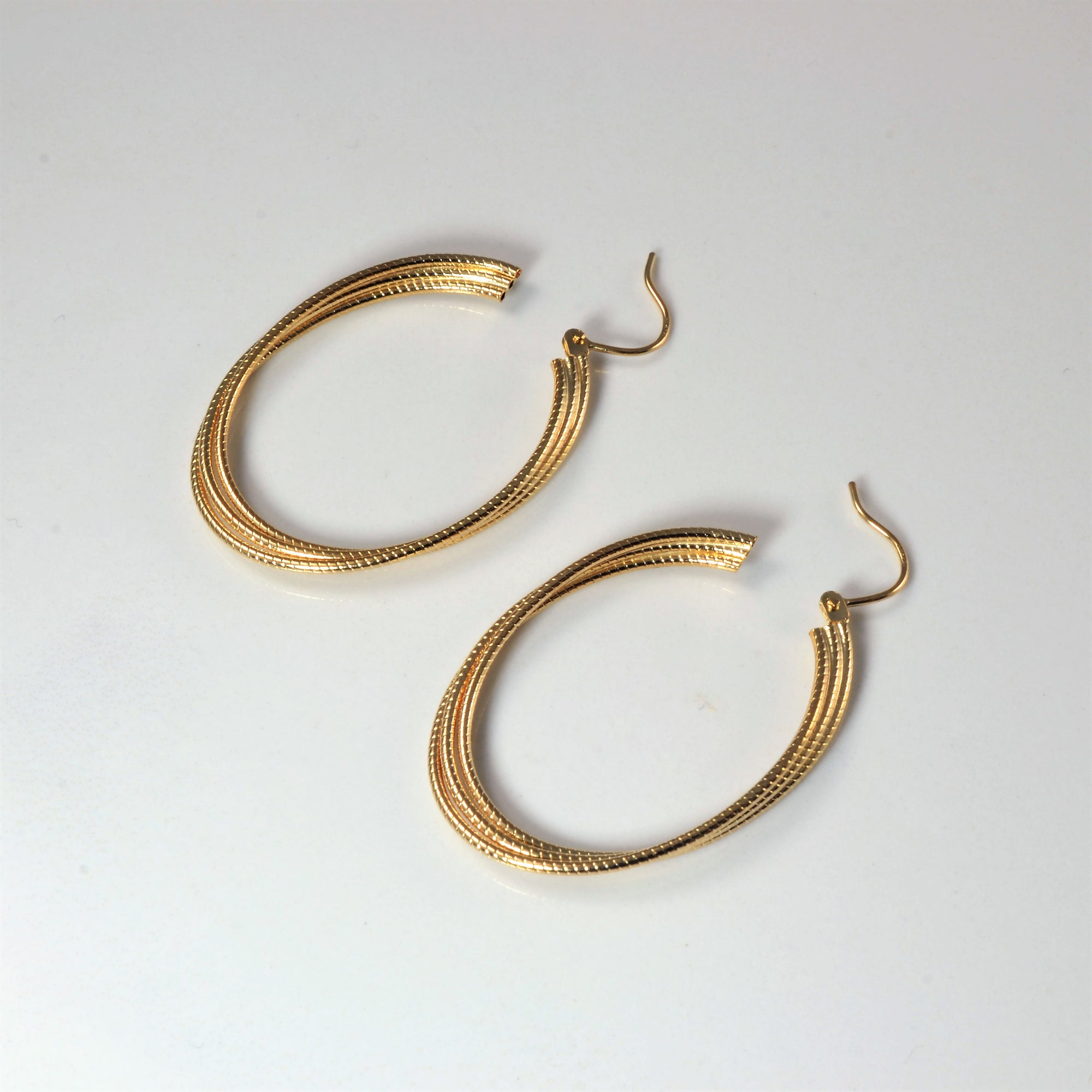 Textured Gold Hoop Earrings |